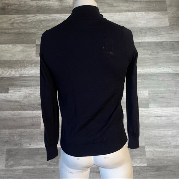 Lyle & Scott The Open Quarter Zip Sweater Size Medium Navy Blue Wool Knit Golf - Picture 5 of 6